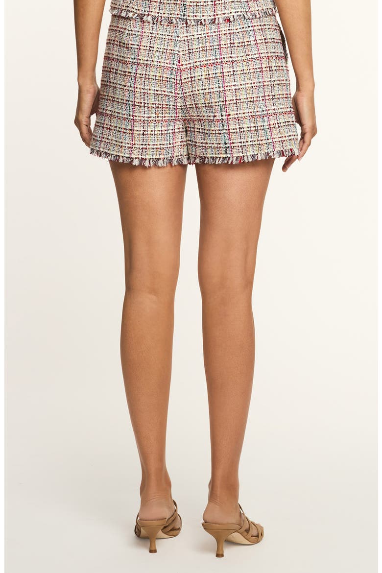 Allen Wildflower Fringe Trim Tweed Shorts, Alternate, color, IVORY MULTI