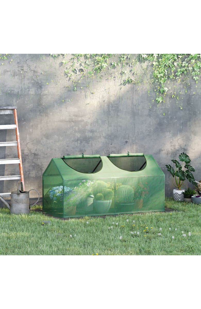 Outsunny Mini Greenhouse, Alternate, color, Green