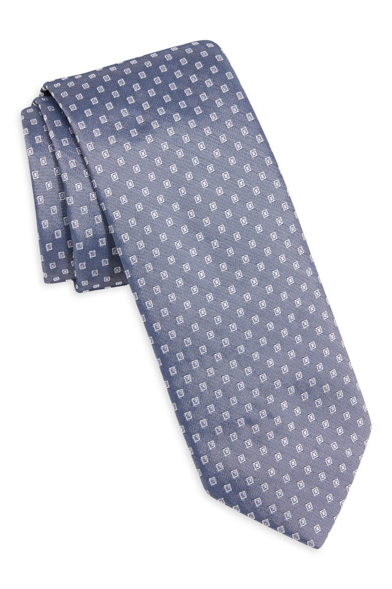 Micropattern Silk Blend Tie, Main, color, LIGHT PURPLE