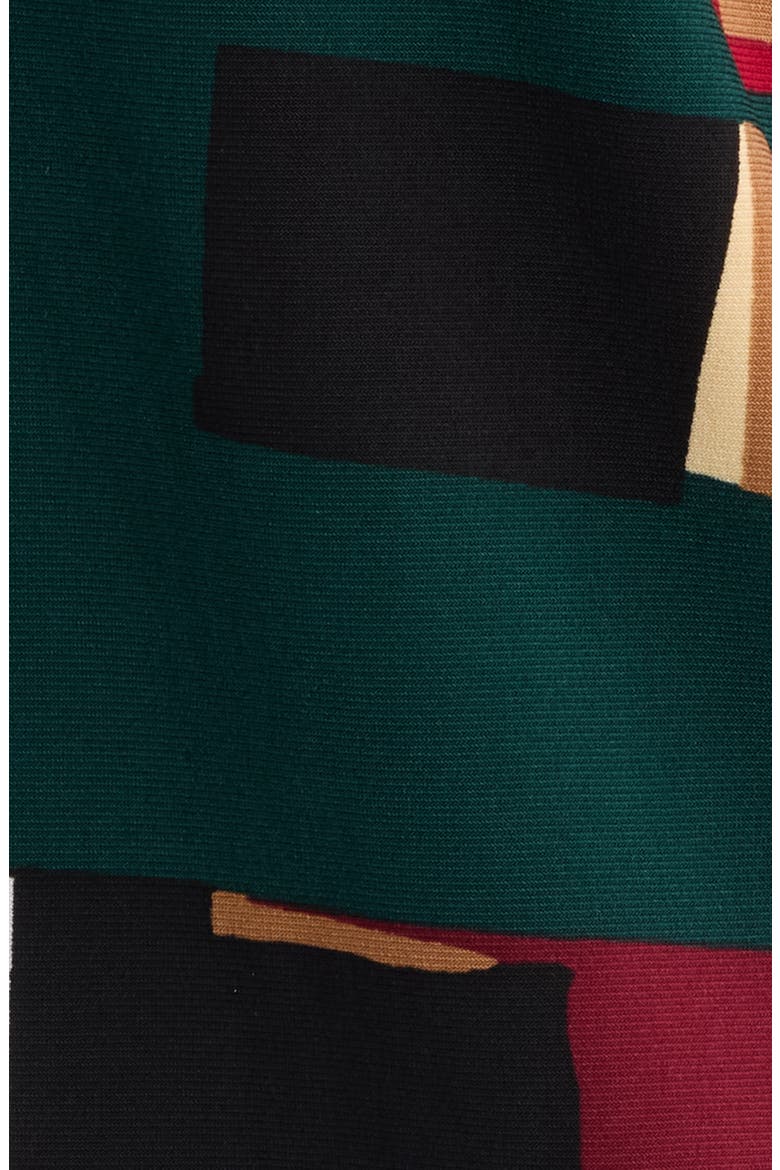 Split Neck Three-Quarter Sleeve Henley Top, Alternate, color, ANNE BLACK MULTI