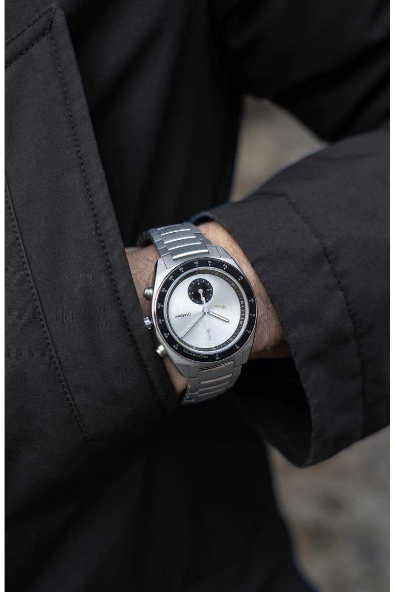 Essential White Chronograph Bracelet Watch, 40mm, Alternate, color, SILVER