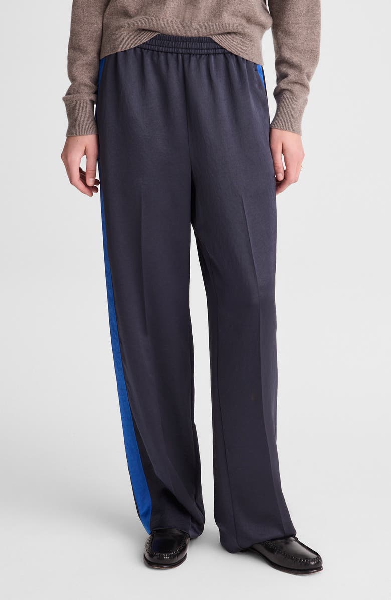 Madewell The Easy Pull-On Satin Track Pant, Main, color, Classic Navy