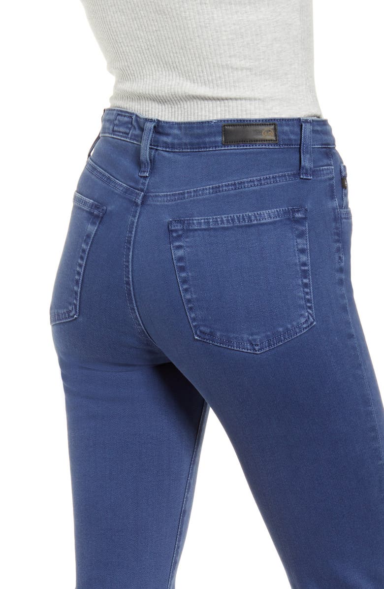AG The Isabelle Button Fly High Waist Ankle Straight Leg Jeans, Alternate, color,