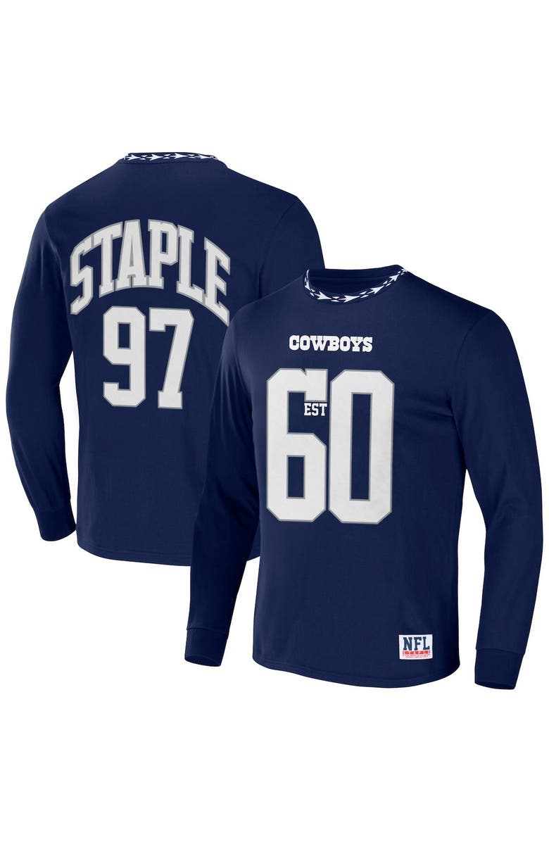 STAPLE Men's NFL x Staple Navy Dallas Cowboys Core Team Long Sleeve T-Shirt, Main, color, Navy