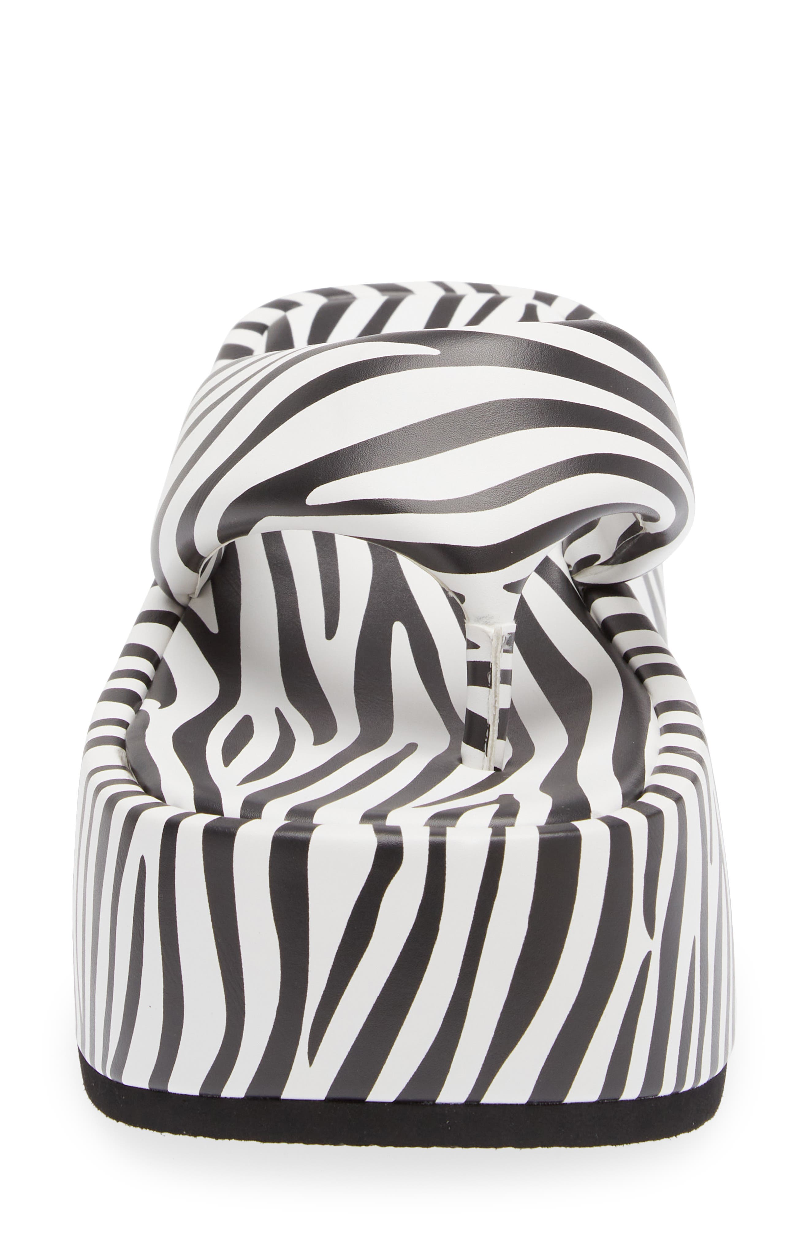 Jeffrey Campbell Crybaby Zebra Print Platform Sandal, Alternate, color, 