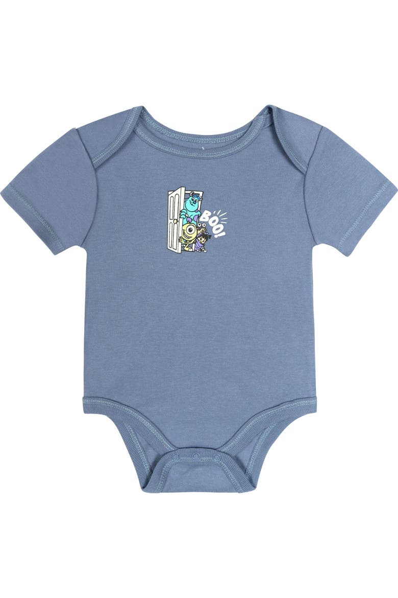 Pixar Boys' 3-pack Short Sleeve Bodysuits (baby), Alternate, color, Mint Blue Monsters Inc