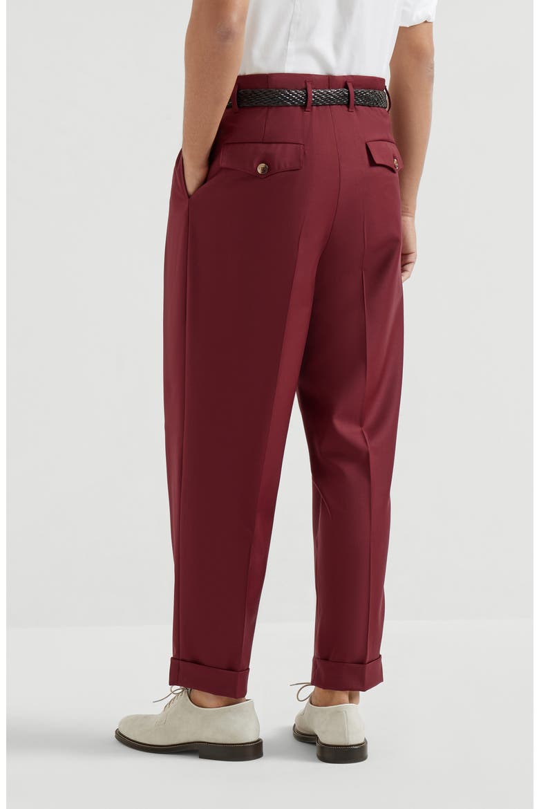 Virgin wool trousers, Alternate, color, Cherry