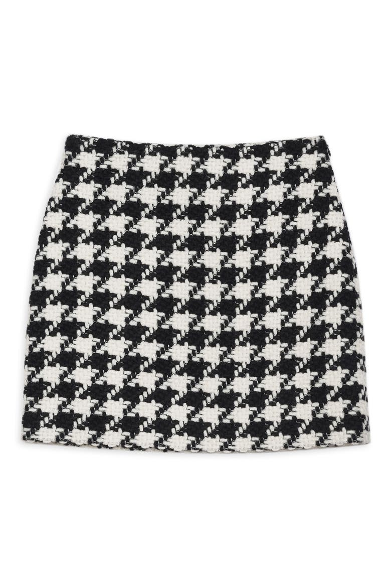 Ada Houndstooth Miniskirt, Alternate, color, BLACK AND WHITE HOUNDSTOOTH