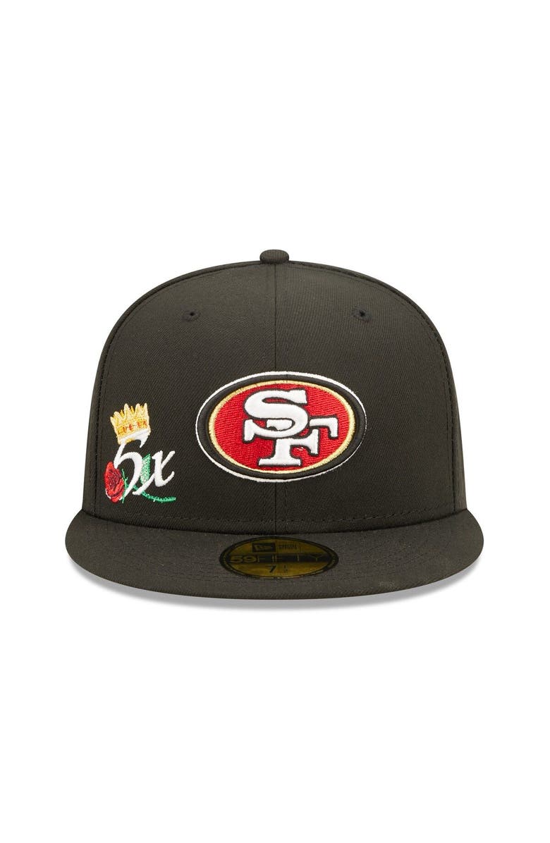 New Era Men's New Era Black San Francisco 49ers Crown 5x Super Bowl Champions 59FIFTY Fitted Hat, Alternate, color,