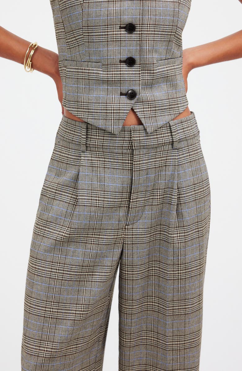 Madewell Yarn Dyed Plaid Slouchy Straight Leg Pants, Alternate, color, 