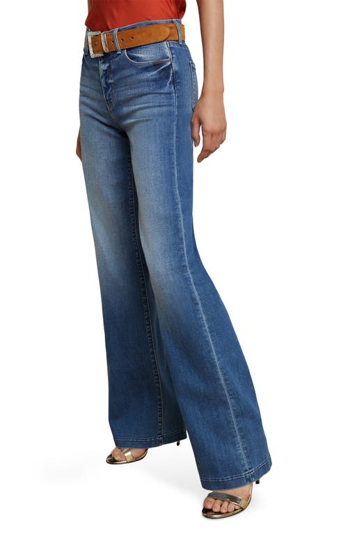 L'agence Clayton High Waist Wide Leg Jeans In Blue