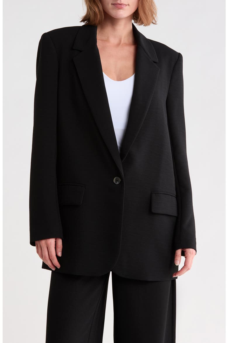 Oversized Crepe Blazer, Main, color, BLACK