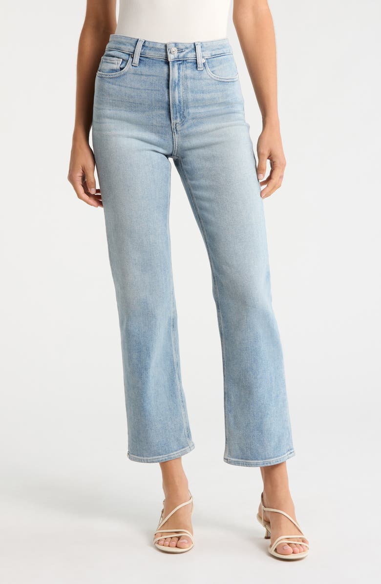 PAIGE Stevie High Waist Ankle Straight Leg Jeans, Main, color, Lisbon Light