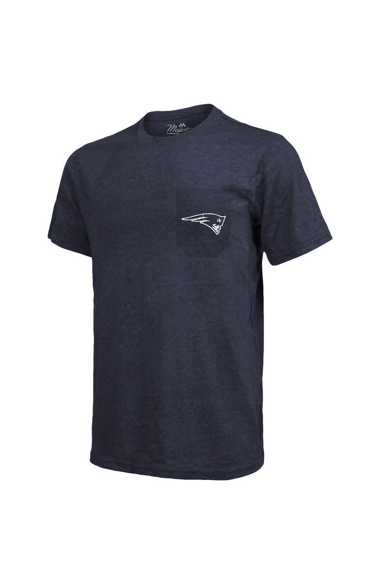 Majestic Threads New England Patriots Majestic Threads Tri-Blend Pocket T-Shirt - Heathered Navy, Alternate, color, Navy