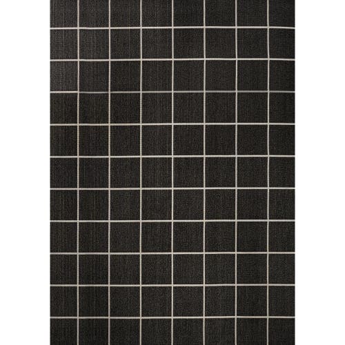 Jonathan Y Grid Modern Squares Indoor/outdoor Area Rug In Black/cream