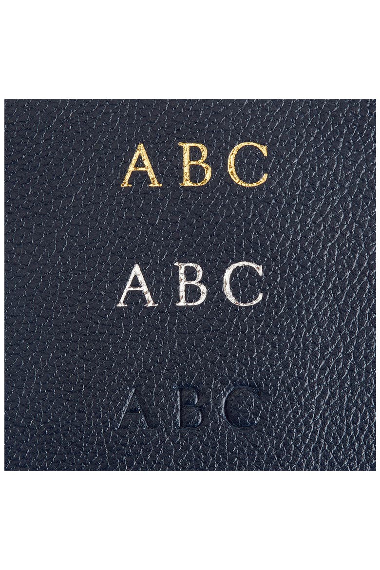 Personalized Leather Luggage Tag, Alternate, color, NAVY BLUE- DEBOSS