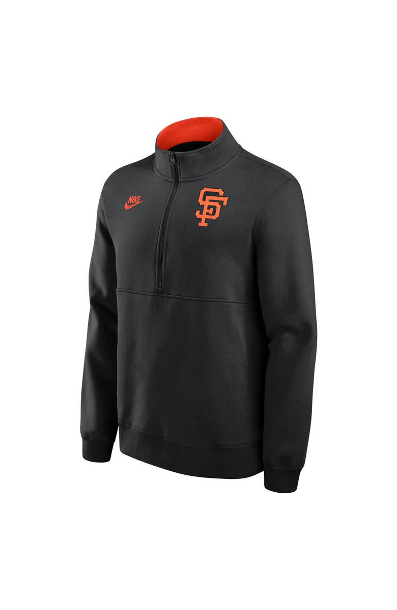 Nike Men's Nike Black San Francisco Giants Cooperstown Collection Fleece Half-Zip Pullover, Alternate, color, 