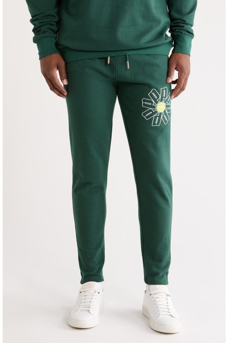 Logo Fleece Sweatpants, Main, color, GREEN