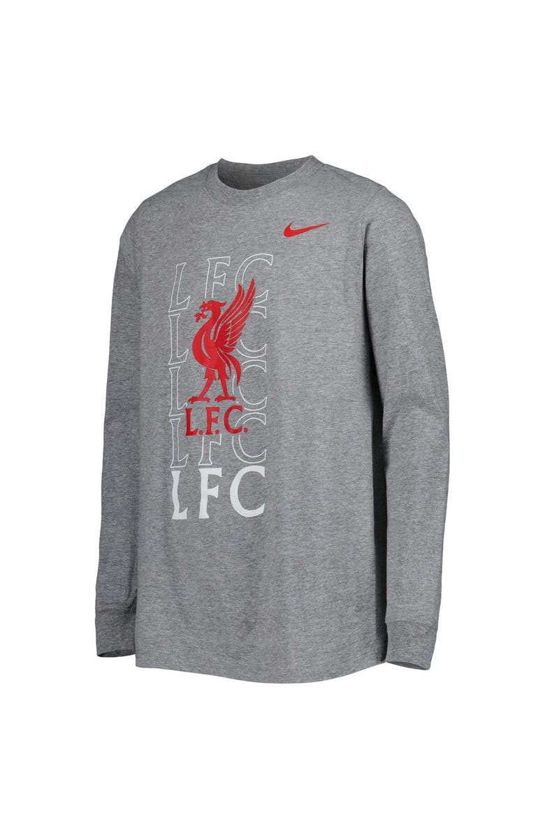 Nike Youth Nike Heather Gray Liverpool Repeat Core Long Sleeve T-Shirt, Alternate, color,