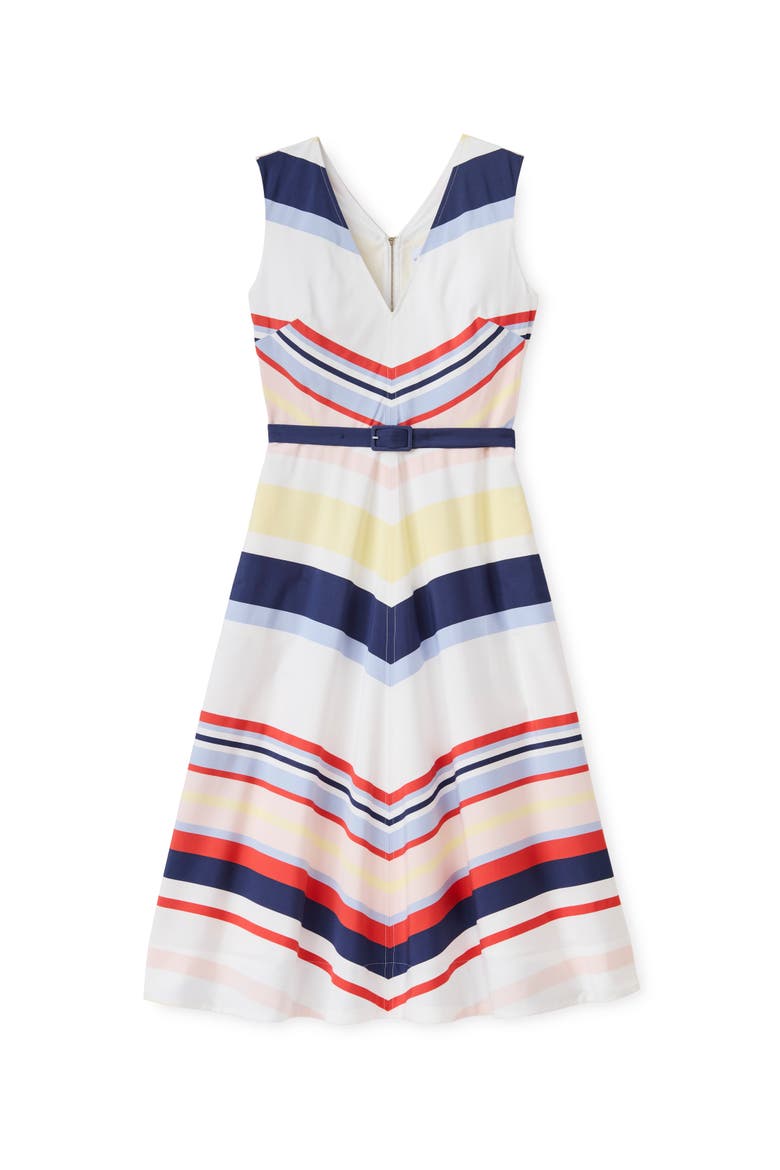 Monica Belted Midi Dress, Main, color, Nantucket Stripe