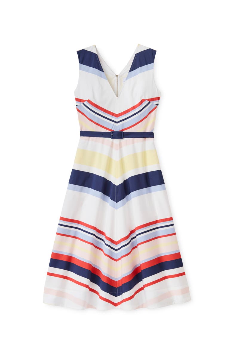 Cartolina Monica Belted Midi Dress, Main, color, Nantucket Stripe