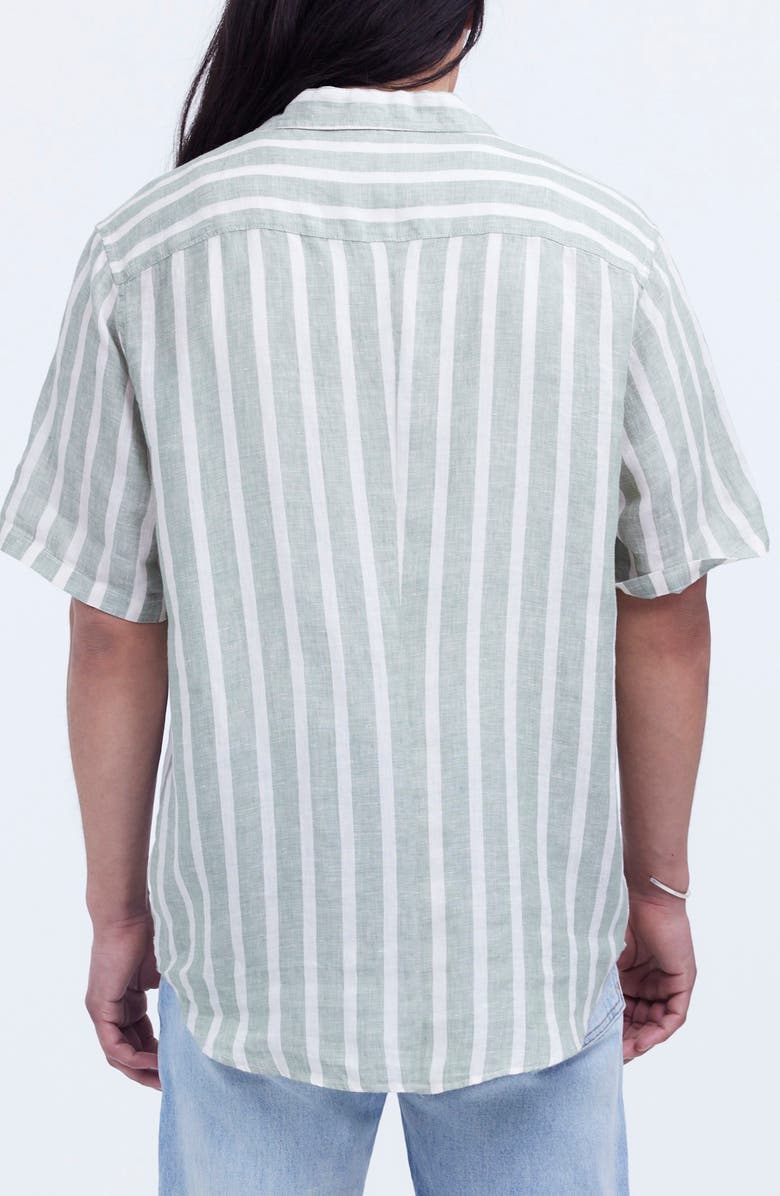 Madewell Men's Easy Linen Short Sleeve Shirt, Alternate, color, Dried Aloe
