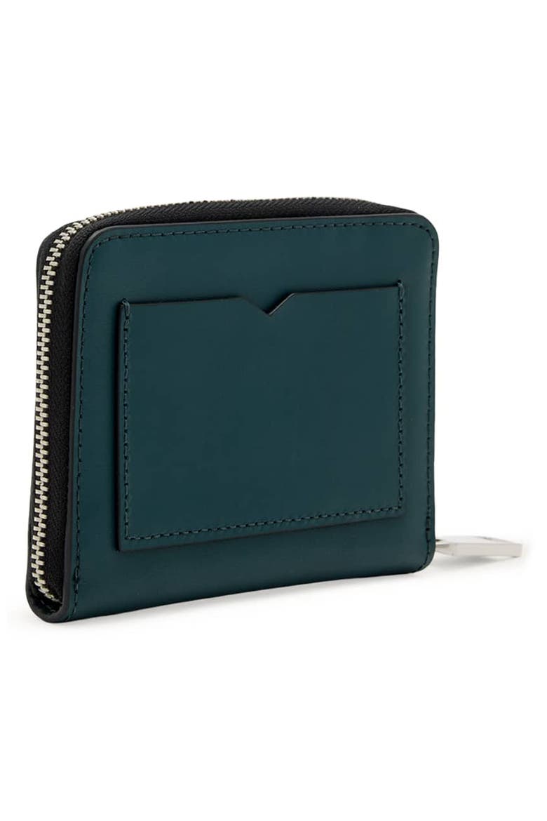 Lena Hex Leather Zip Wallet, Alternate, color, EMERALD GREEN