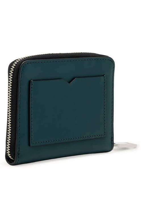 Allsaints Lena Hex Leather Zip Wallet In Green