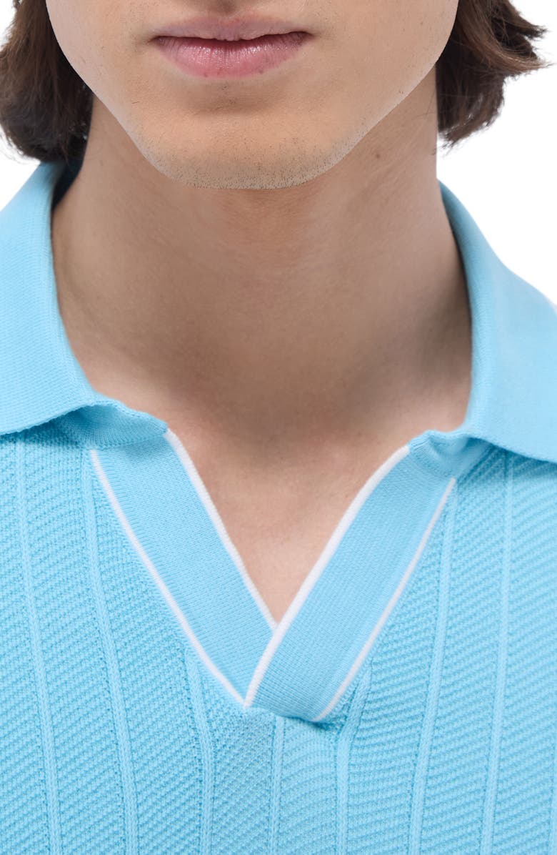 Bugatchi Johnny Collar Rib Polo, Alternate, color, Turquoise