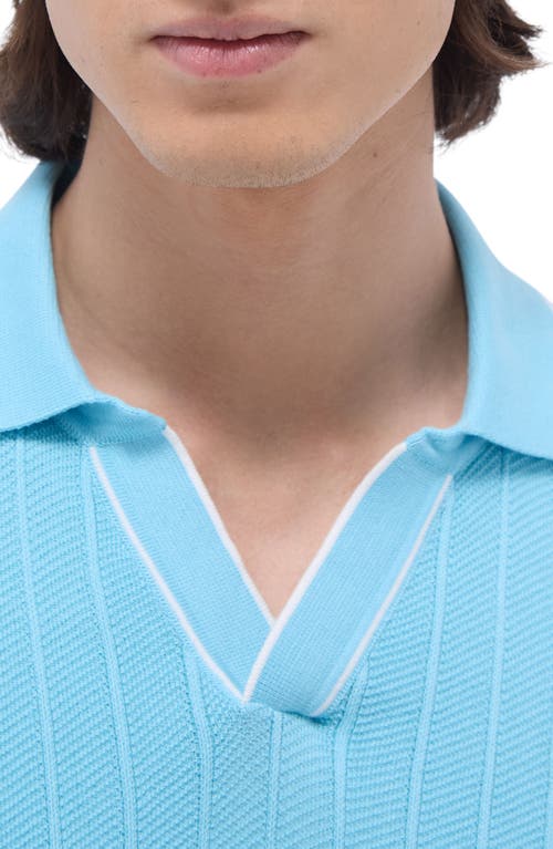 Bugatchi Johnny Collar Rib Polo In Turquoise