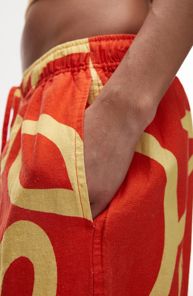 Topshop Floral Print Balloon Leg Pants, Alternate, color, 