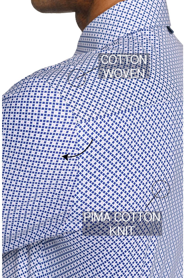 Diamond Dot Button Up Shirt, Alternate, color, NAVY