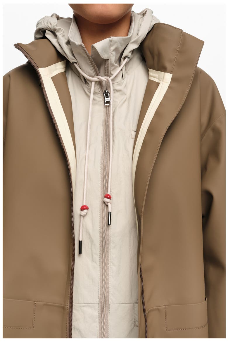 Rubber-Coated Flared Trench, Alternate, color, DARK CAMEL