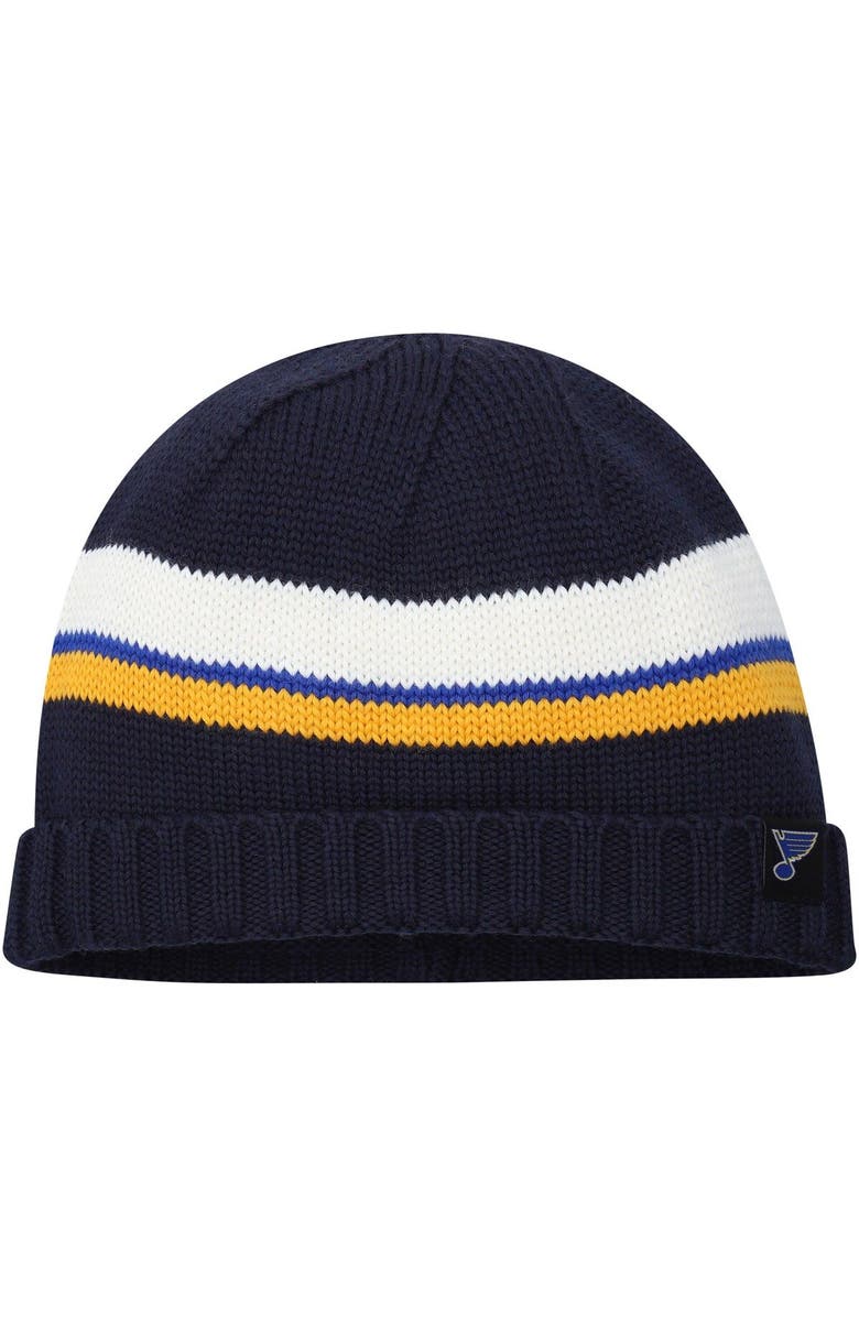 adidas Men's adidas Navy St. Louis Blues Fisherman Beanie, Main, color, 