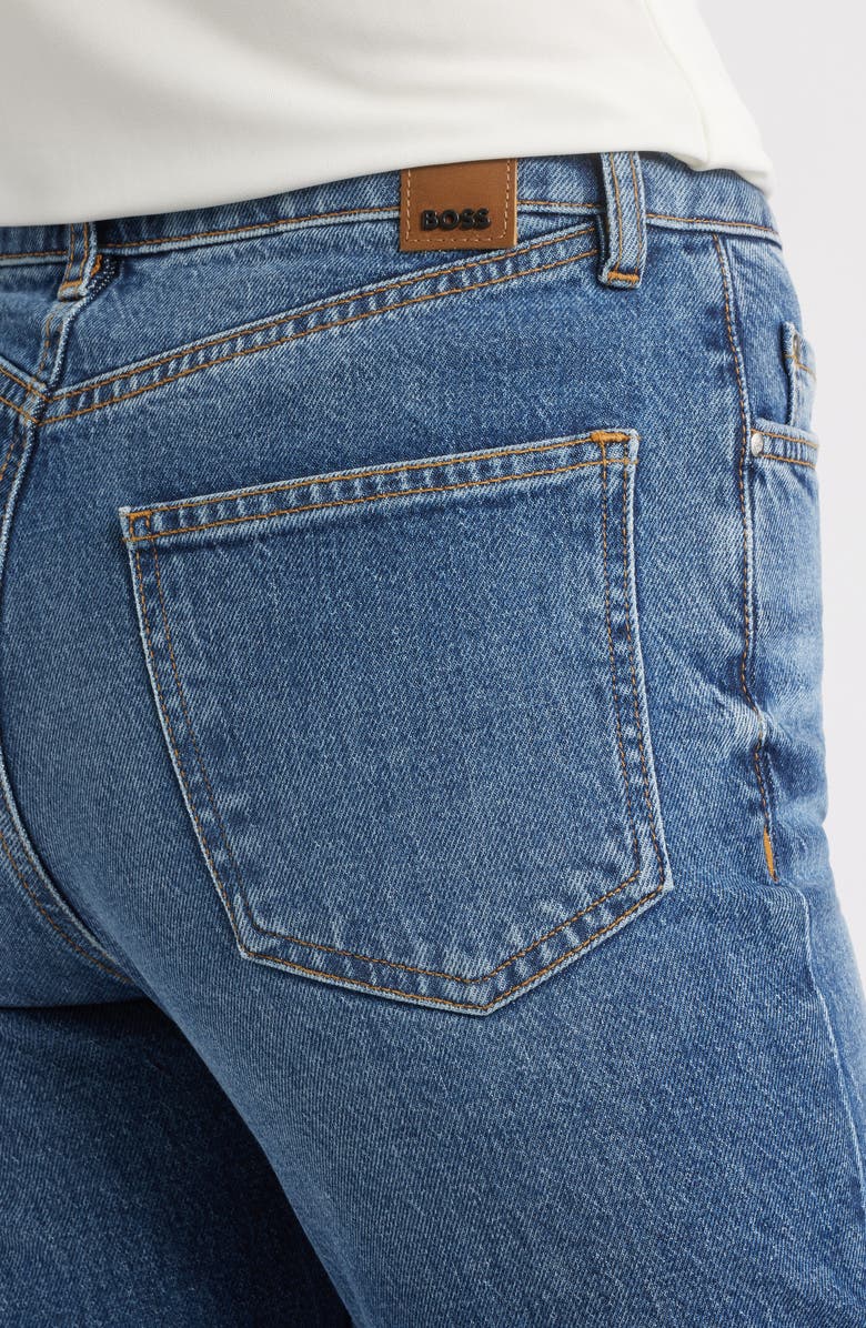 BOSS Parkway Slim Straight Leg Jeans, Alternate, color, Navy