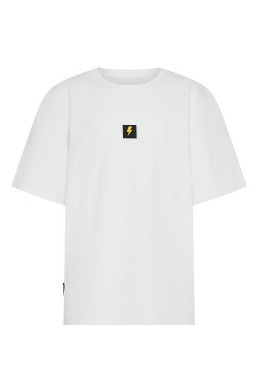 Tiny Tribe Kids' Fire Thunder Cotton Graphic T-shirt In White