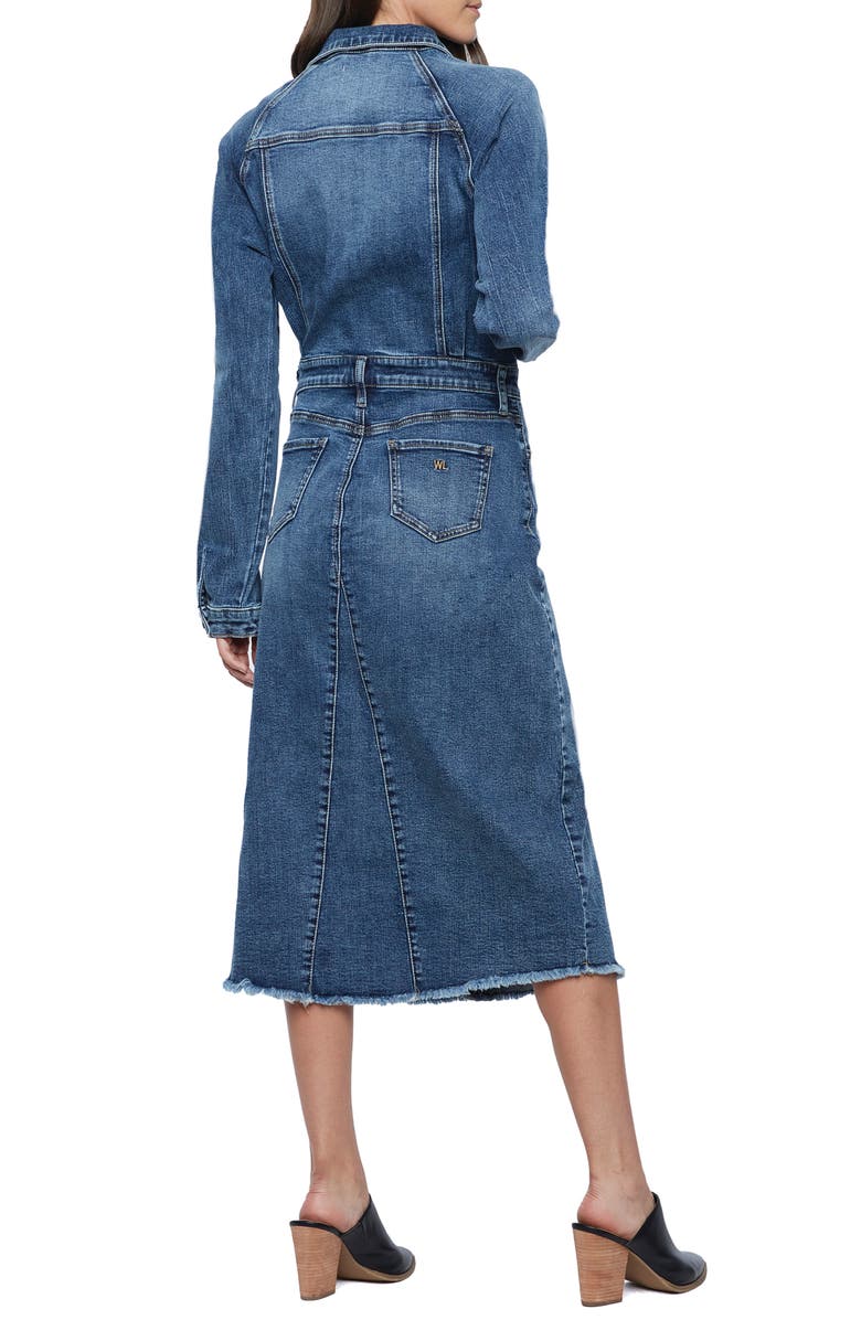 Wash Lab Denim Raglan Long Sleeve Denim Shirtdress, Alternate, color, 
