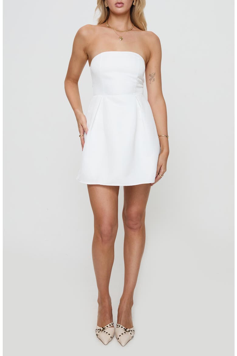 Spader Strapless Minidress, Main, color, WHITE
