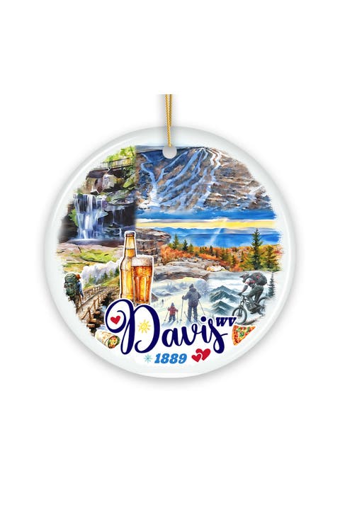 Davis West Virginia Mountain Town Round Ornament