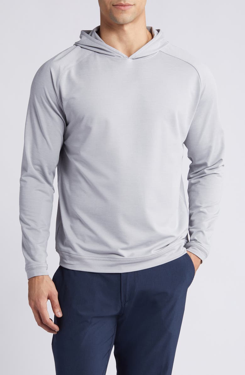 Peter Millar Pine Performance Hoodie, Main, color, Gale Grey