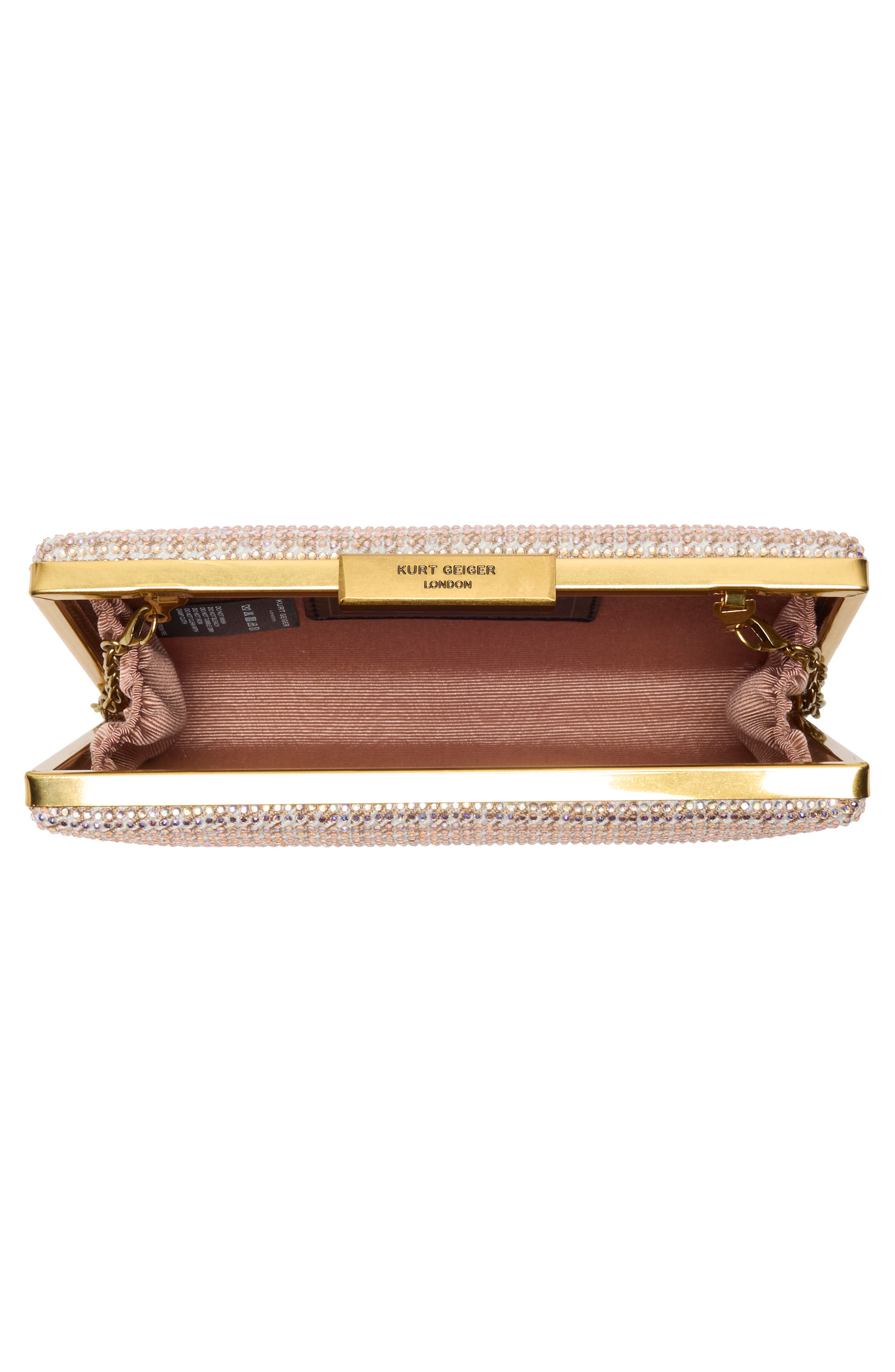 Kurt Geiger London Crystal Box Clutch, Alternate, color, Beige Comb