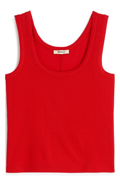 Madewell Scoop Neck Regenerative Cotton Rib Tank In Red