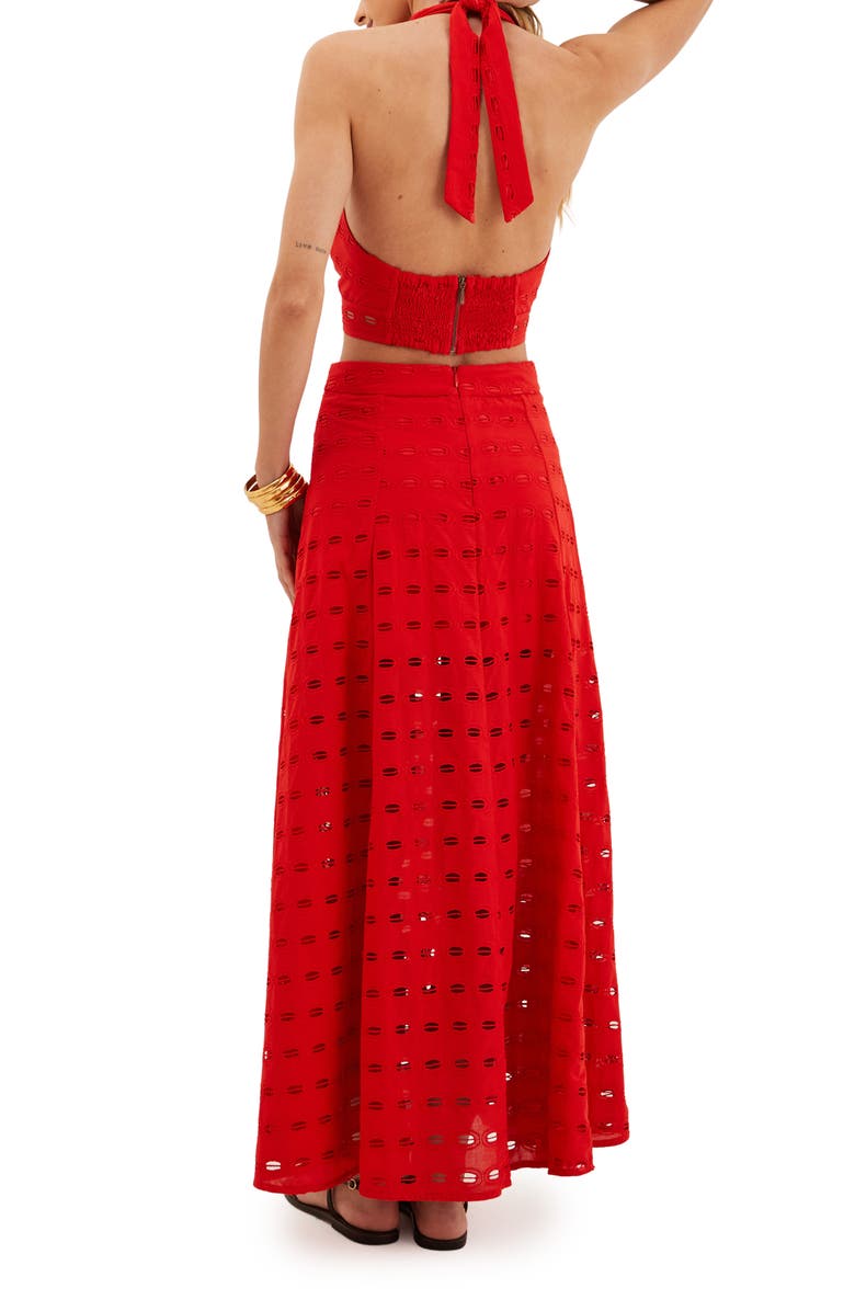 ViX Paula Hermanny Maven Eyelet Crop Halter Top, Alternate, color, 