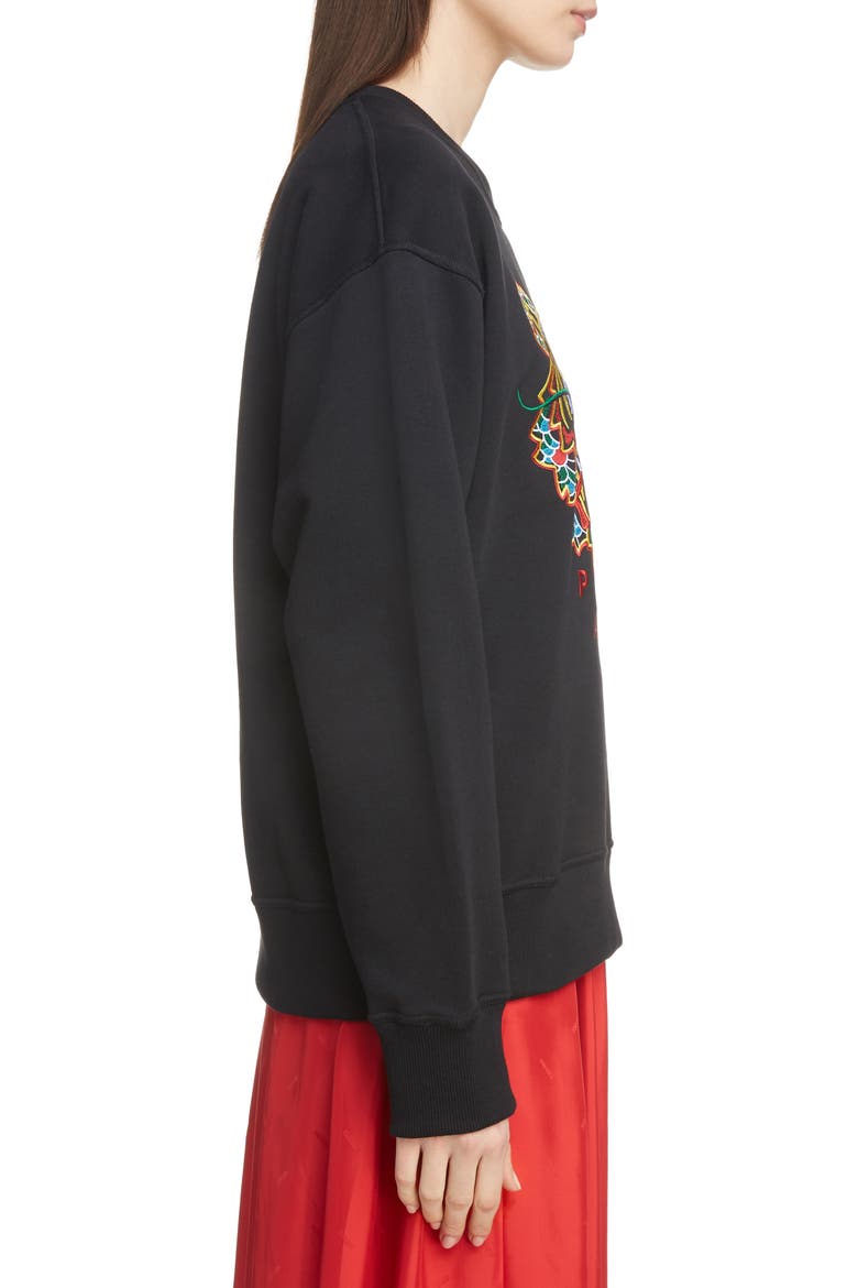 Tiger Relax Sweatshirt, Alternate, color, BLACK