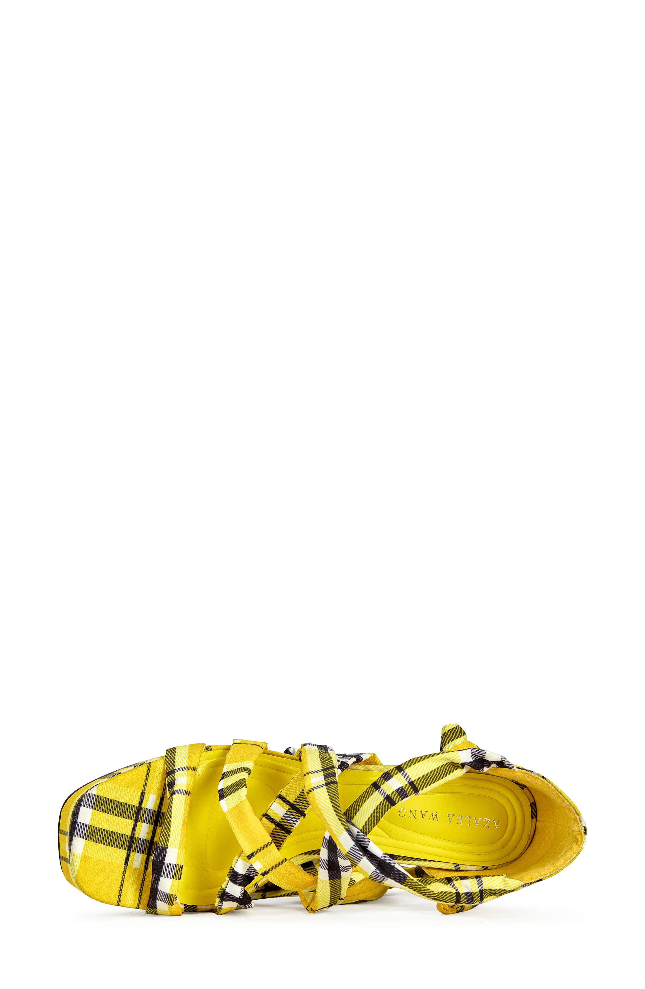 Jemisha Plaid Platform Sandal, Alternate, color, YELLOW MULTI