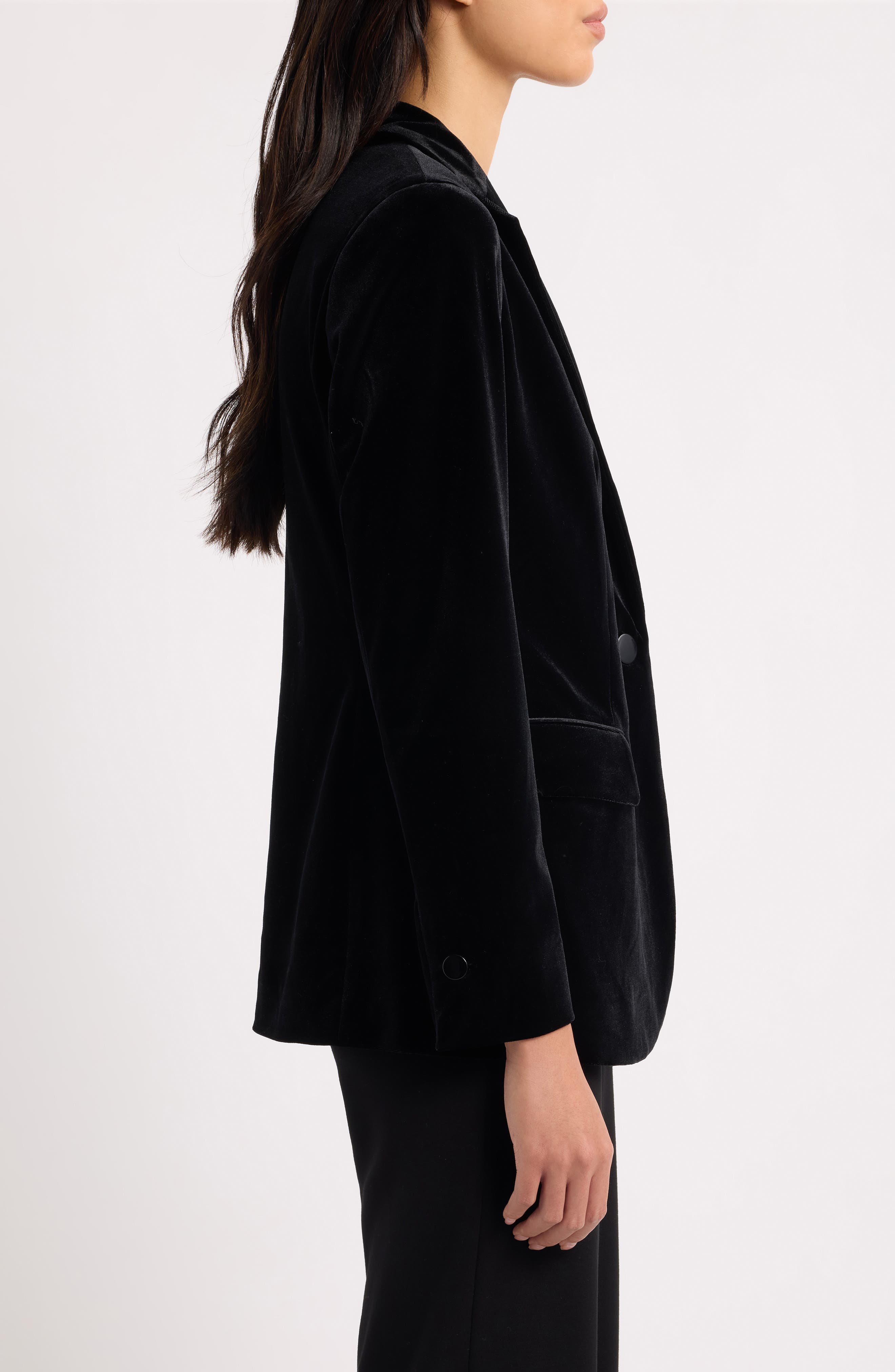 Anne Klein One-Button Notched Collar Blazer (Women) | Nordstrom