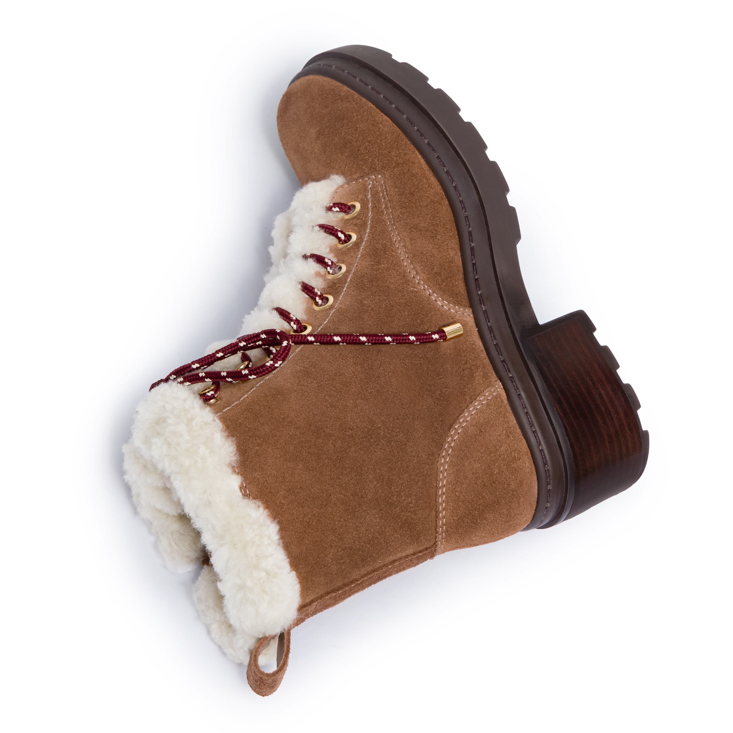 Bernardo Footwear North Shearling Hiker Boot, Alternate, color, Almond