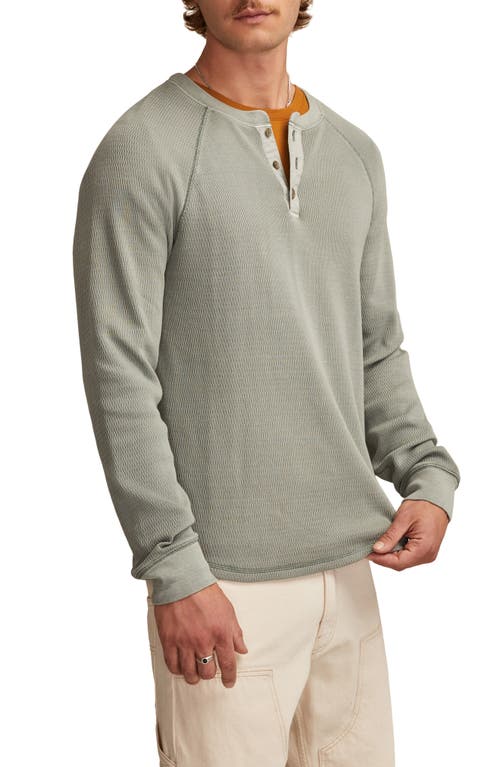 Lucky Brand Birdseye Thermal Henley Top in Gunmetal 