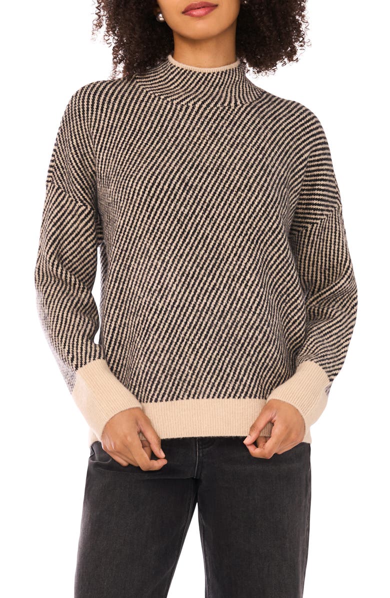Halogen<sup>®</sup> Mini Bias Stripe Sweater, Main, color, New Biscotti