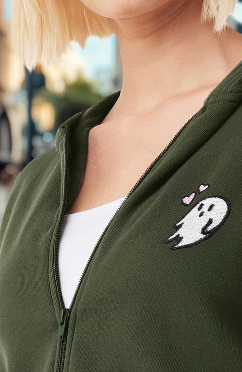 DALIX DALIX HEARTLY GHOST FLEECE ZIP HOODIE